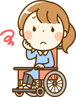 車椅子に乗る女の子の画像