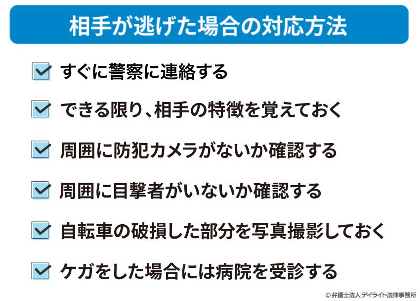 自転車の接触事故で相手が逃げた場合の対応方法