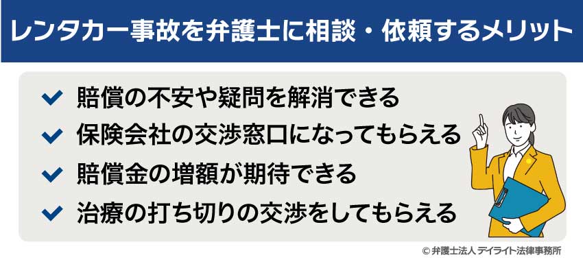 レンタカー事故を弁護士に相談・依頼するメリット
