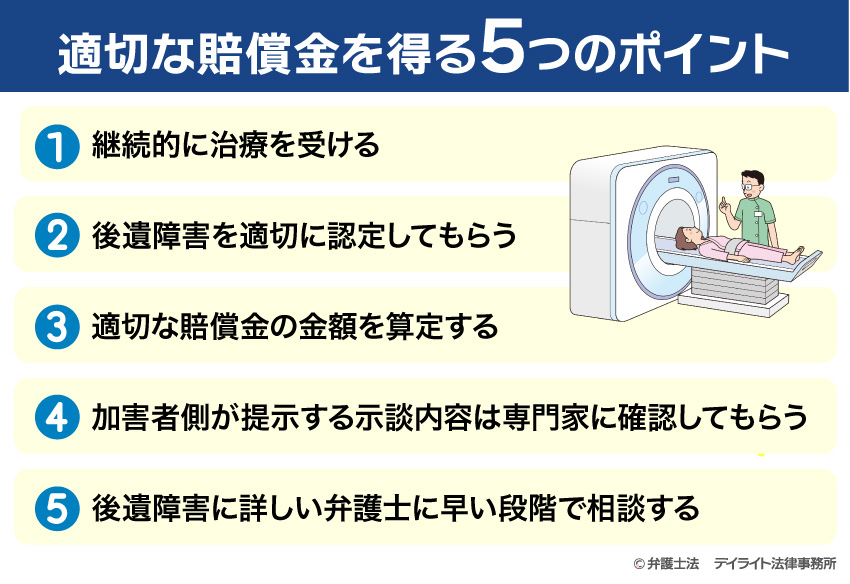 適切な賠償金を得る5つのポイント