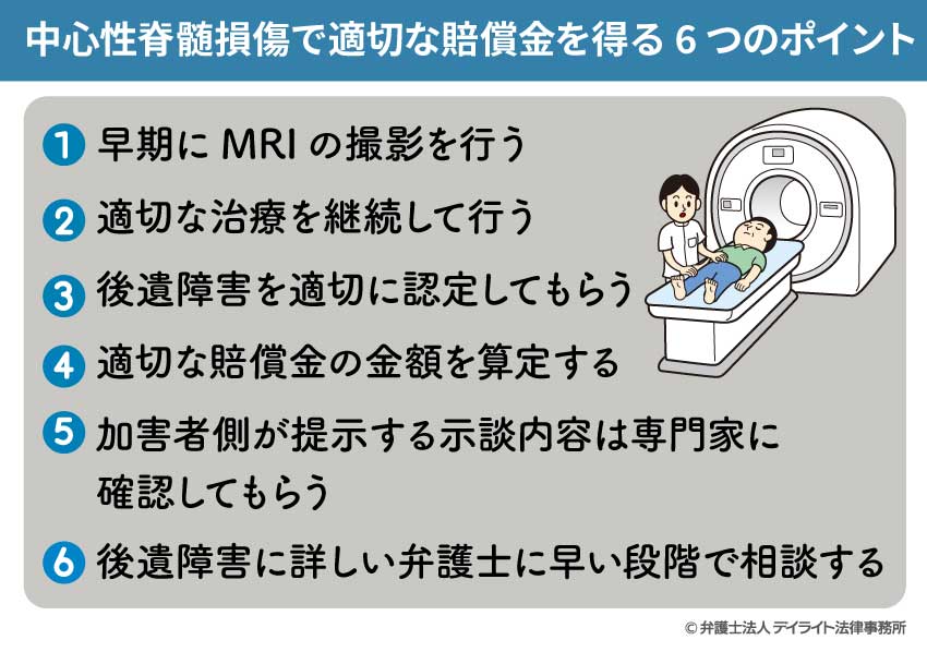 中心性脊髄損傷で適切な賠償金を得る6つのポイント