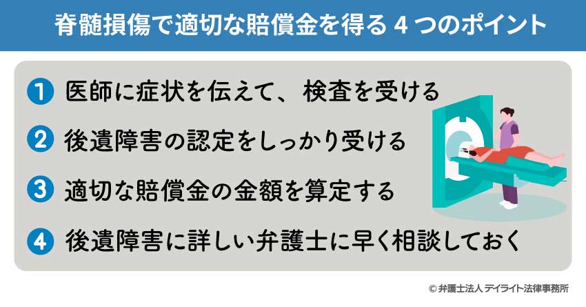 脊髄損傷で適切な賠償金を得る4つのポイント