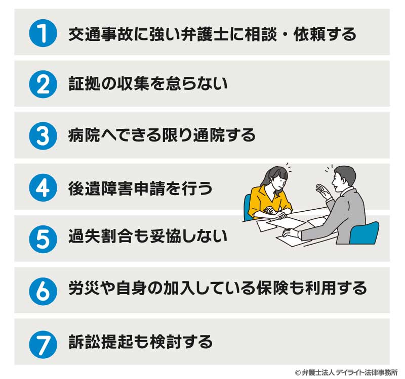 交通事故の適正な賠償金を取得する7つのポイント