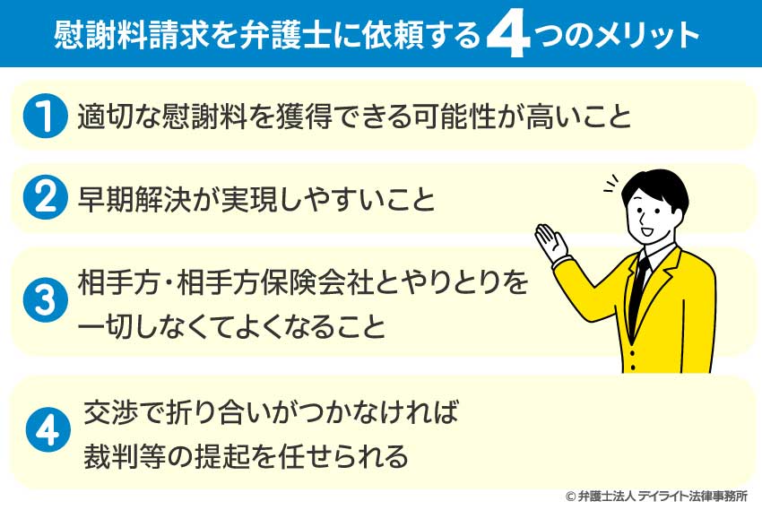 慰謝料請求を弁護士に依頼する4つのメリット