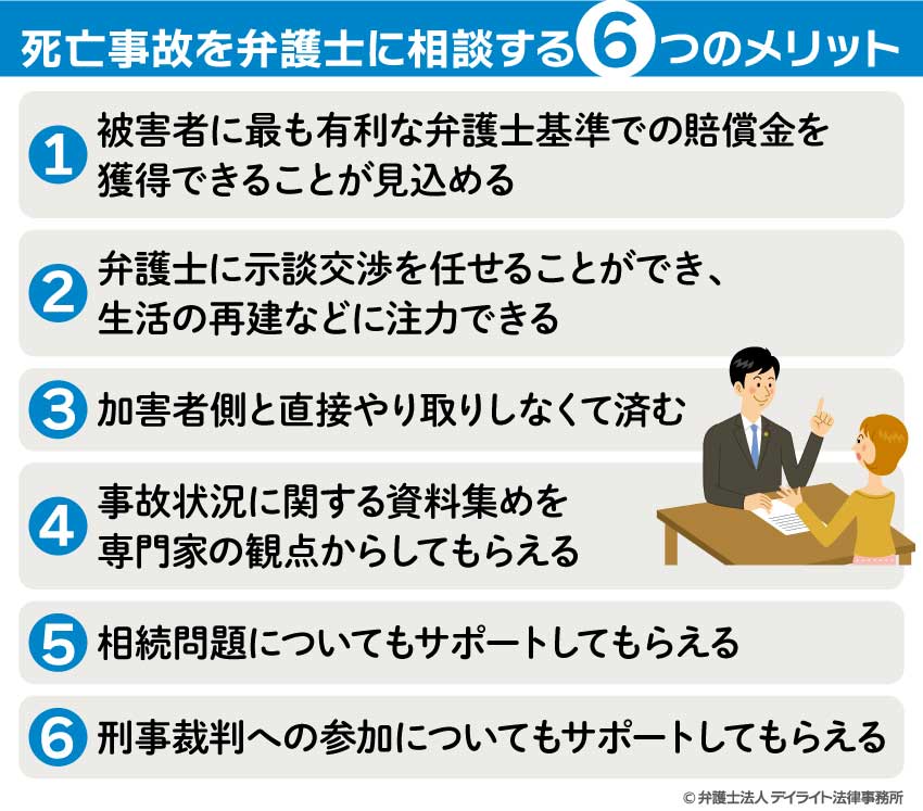 死亡事故を弁護士に相談する6つのメリット