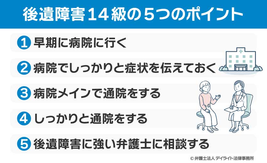 後遺障害14級の5つのポイント