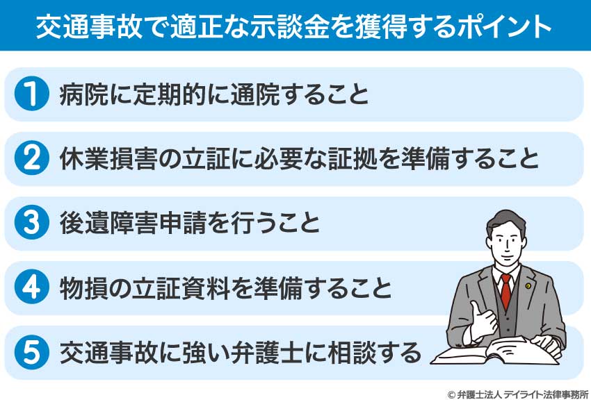 交通事故で適正な示談金を獲得するポイント