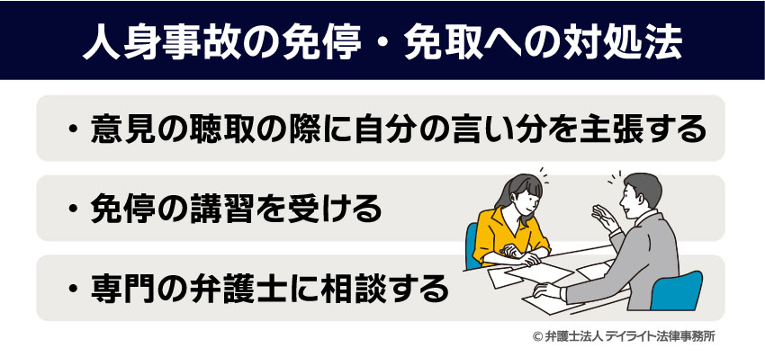 人身事故の免停・免取への対処法
