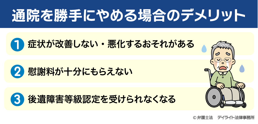 通院を勝手にやめる場合のデメリット