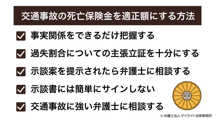 交通事故の死亡保険金を適正額にする方法