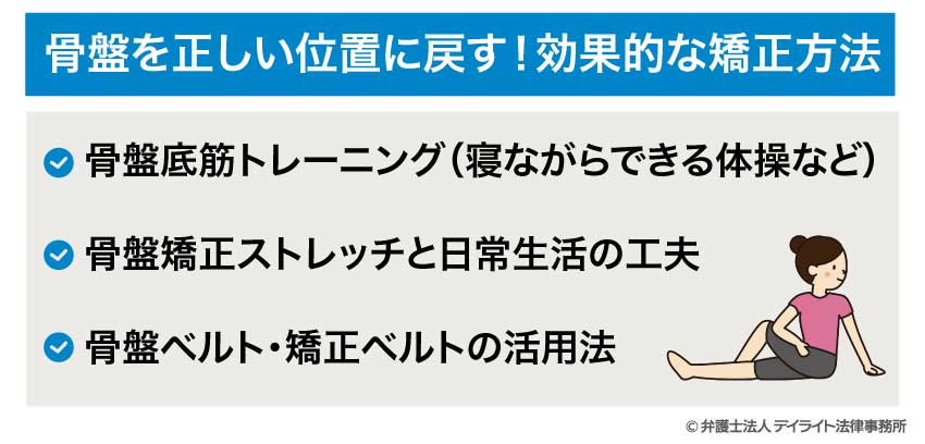 骨盤を正しい位置に戻す!効果的な矯正方法