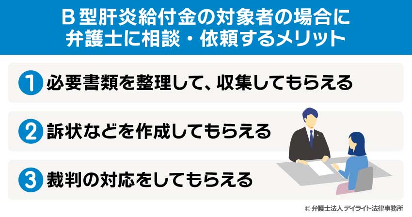 B型肝炎給付金の対象者の場合に弁護士に相談・依頼するメリット