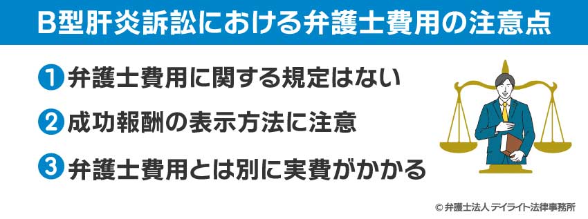 B型肝炎訴訟における弁護士費用の注意点