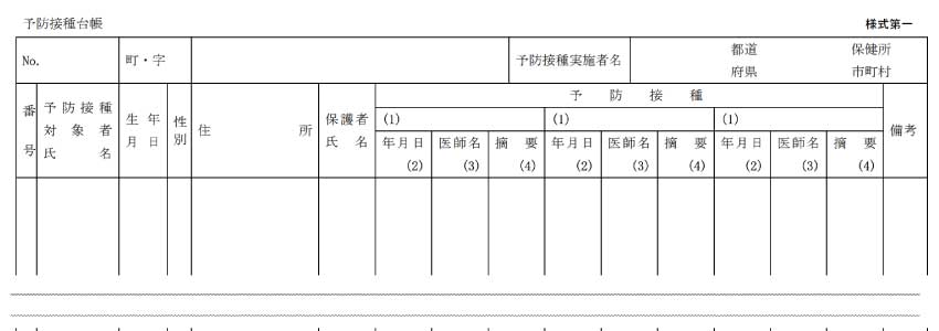 予防接種台帳