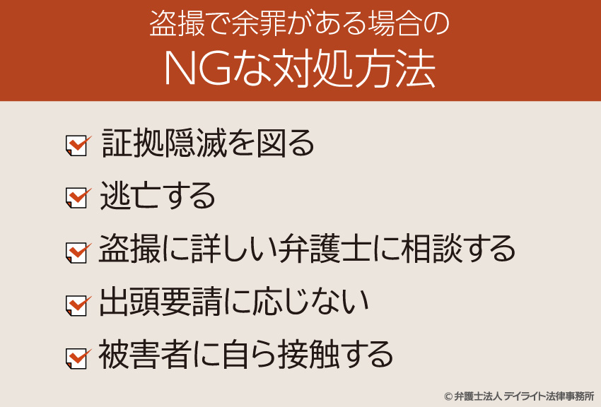 盗撮で余罪がある場合のNGな対処方法