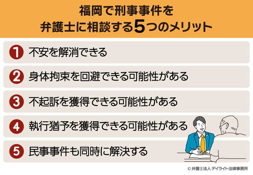 福岡で刑事事件を弁護士に相談する5つのメリット