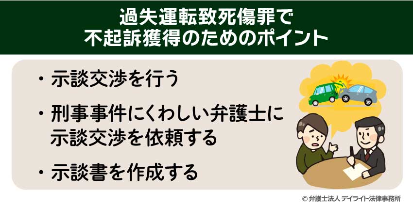 過失運転致死傷罪で不起訴獲得のためのポイント