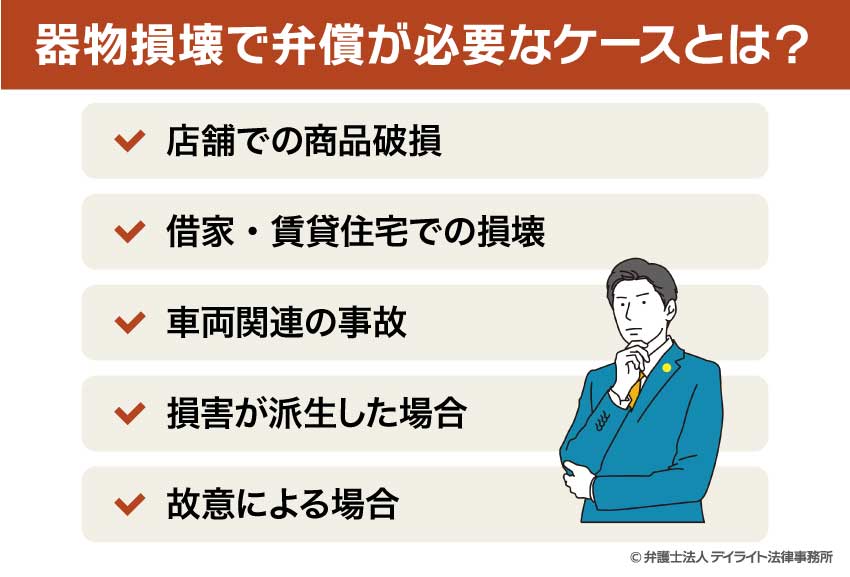 器物損壊で弁償が必要なケースとは？