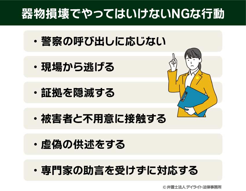 器物損壊でやってはいけないNGな行動