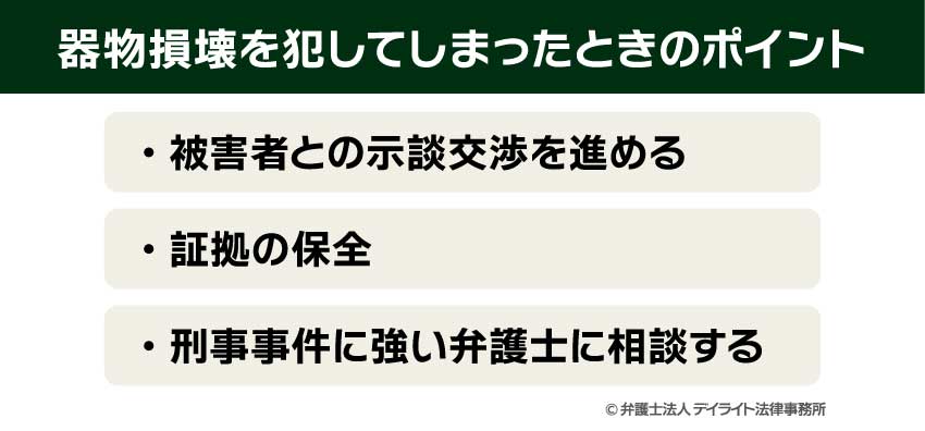 器物損壊を犯してしまったときのポイント