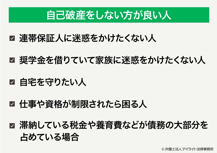 自己破産ができないタイプの人