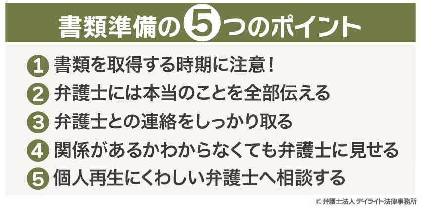 書類準備の5つのポイント