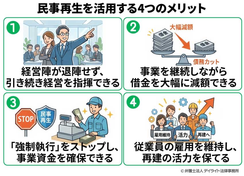 民事再生を活用する4つのメリット
