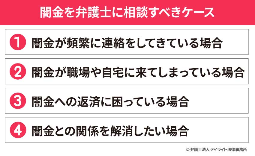 闇金を弁護士に相談すべきケース