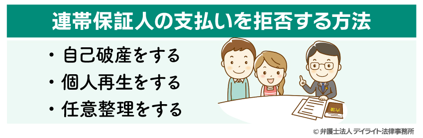 連帯保証人の支払いを拒否する方法