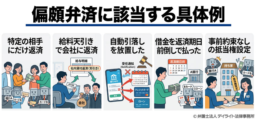 偏頗弁済に該当する具体例