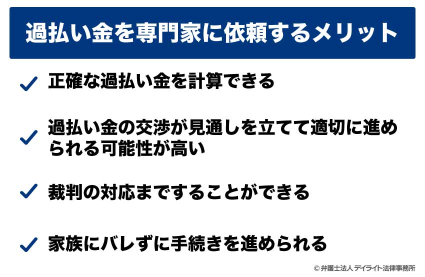 過払い金を専門家に依頼するメリット