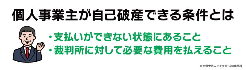 個人事業主が自己破産できる条件とは
