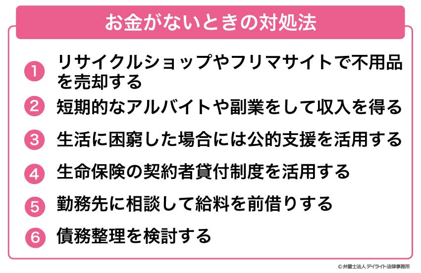 お金がない時の対処法