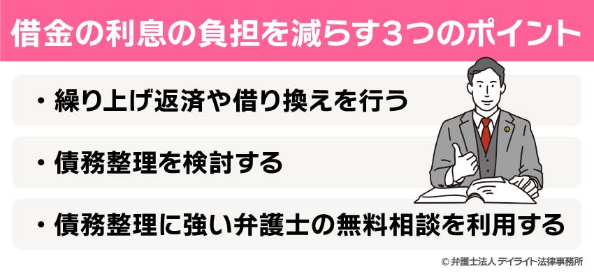 借金の利息の負担を減らす3つのポイント