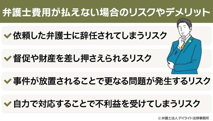 弁護士費用が払えない場合のリスクやデメリット