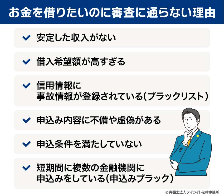 お金を借りたいのに審査に通らない理由