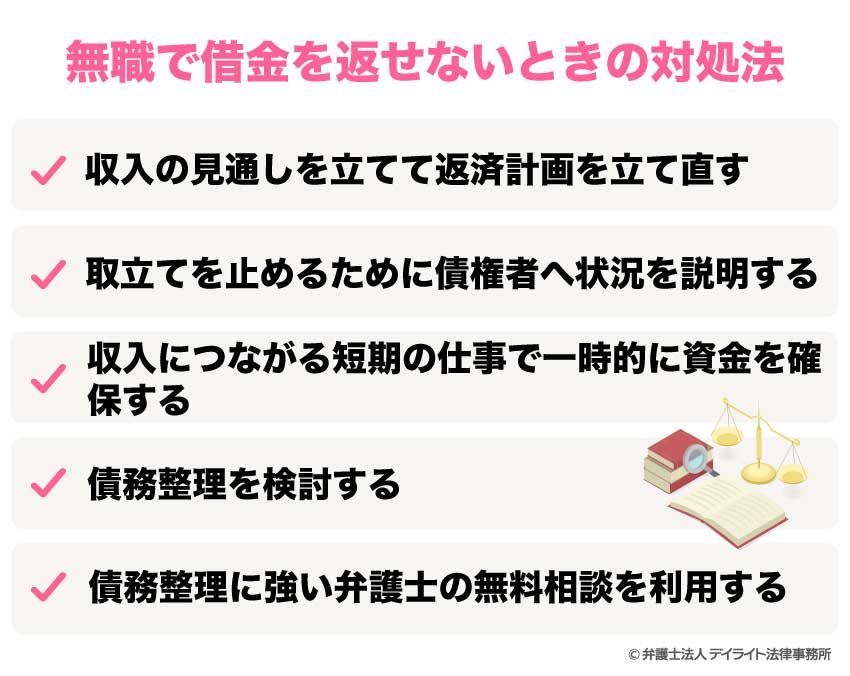 無職で借金を返せないときの対処法