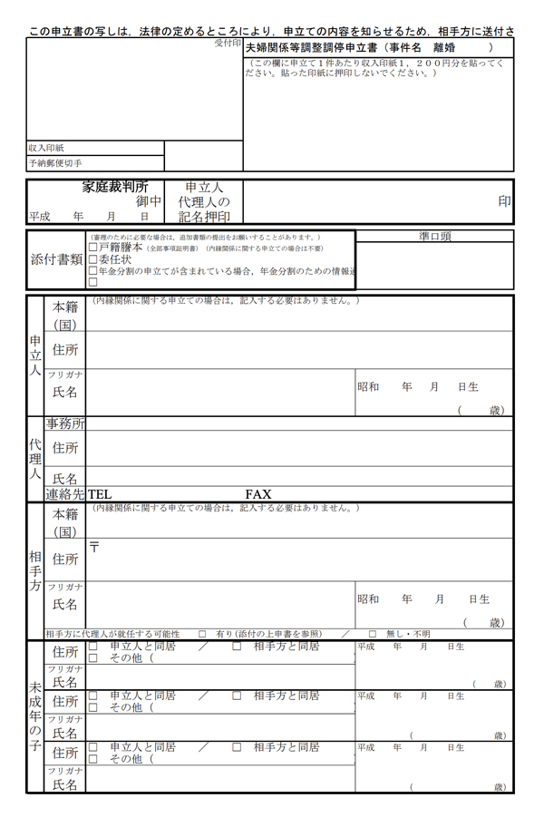 離婚 調停 申し立て られ た