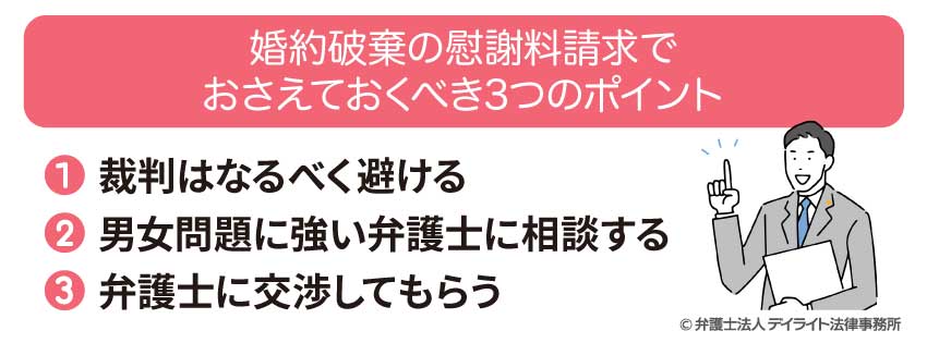 婚約破棄の慰謝料請求でおさえておくべき3つのポイント