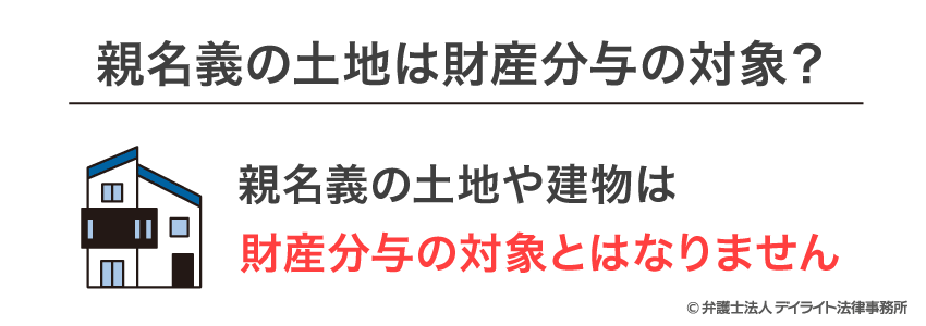 親の名義の家の財産分与の対象とはなりません