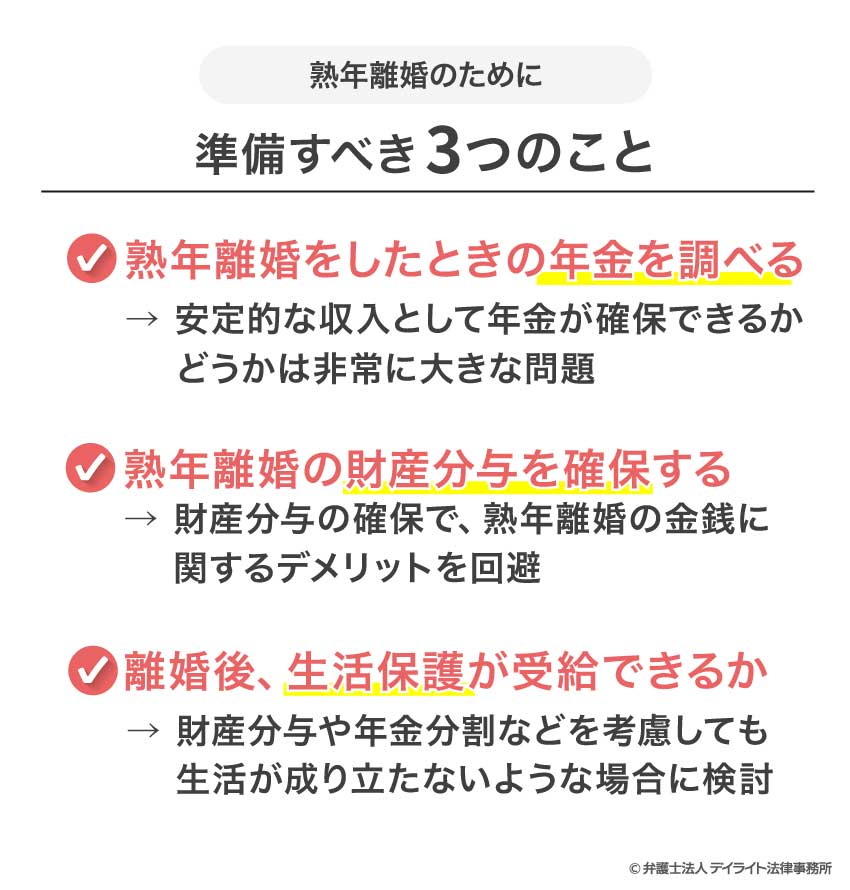 熟年離婚のために準備すべき3つのこと