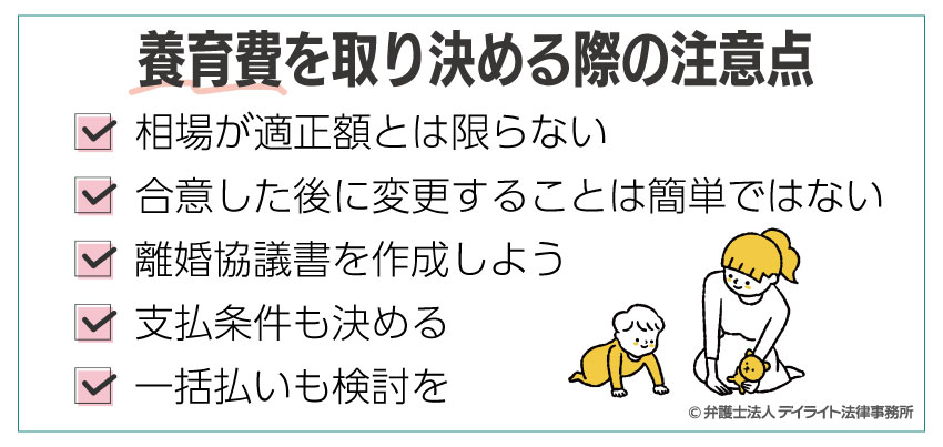 養育費を取り決める際の注意点