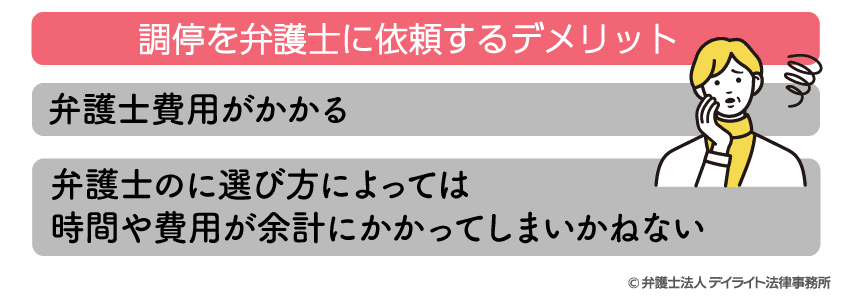 調停を弁護士に依頼するデメリット