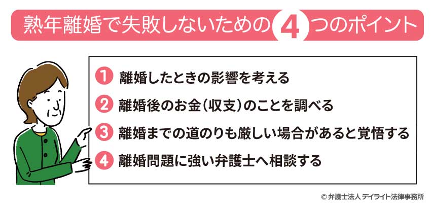 熟年離婚で失敗しないための4つのポイント