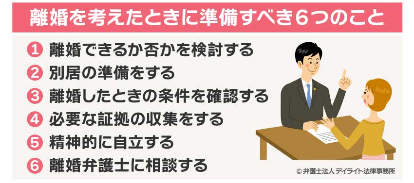 離婚を考えたときに準備すべき6つのこと