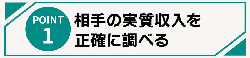 相手の実質収入を正確に調べる