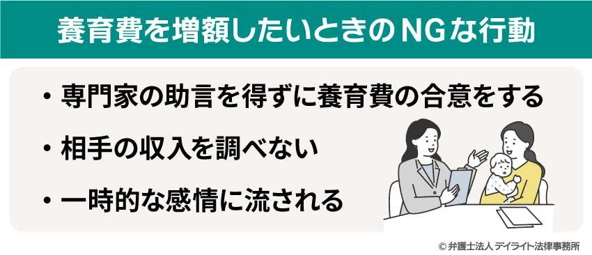 養育費を増額したいときのNGな行動