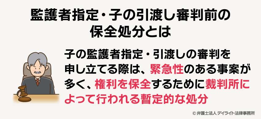 監護者指定・子の引渡し審判前の保全処分とは