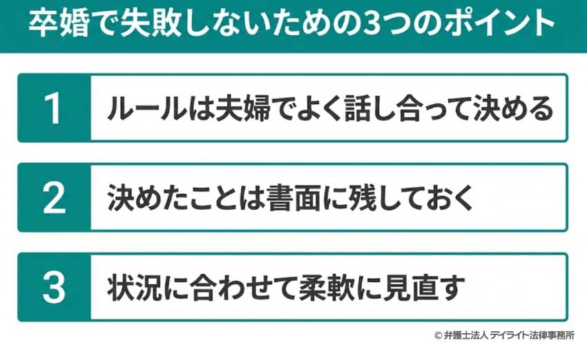 卒婚で失敗しないための3つのポイント