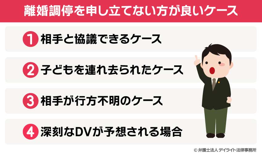 離婚調停を申し立てない方が良いケース